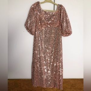 Zara sequin dress with bow 8 y.o.
